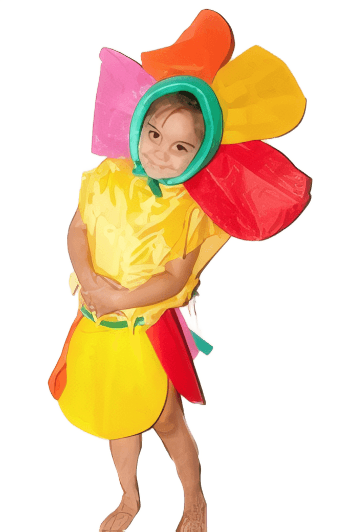 Disfraz de Flor con Capucha y Pollera