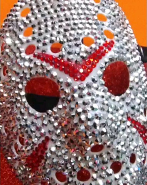 Máscara de hockey con brillantes